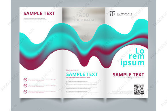 3D Blue Liquid Shape Brochure Template