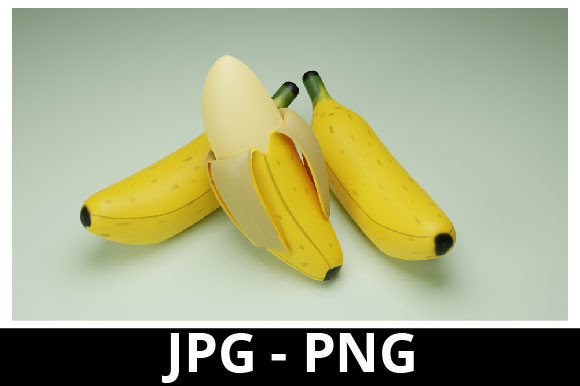 3D Rendered Banana for Design Project: Enhancing Visuals with Realistic Fruit Assets