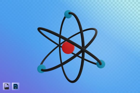 Atom 3D Illustration: Enhancing Modern Design Projects