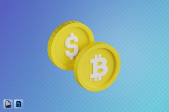 Bitcoin Exchange 3D Illustration: High-Quality Design for Modern Use
