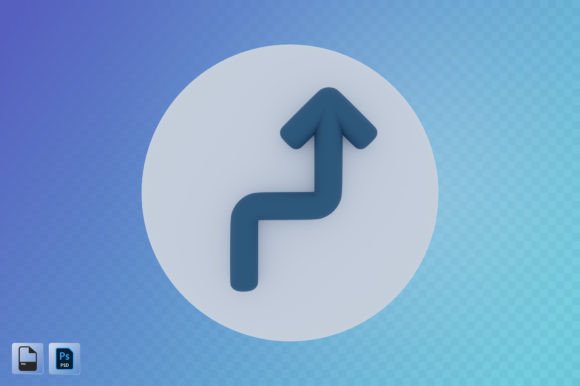 Curve Arrow 3D Illustration for Modern Design Projects