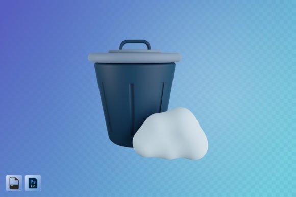 Delete Cloud Data 3D Illustration for Modern Design Projects