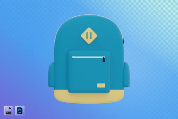 Enhancing Digital Creativity with School Bag 3D Illustration