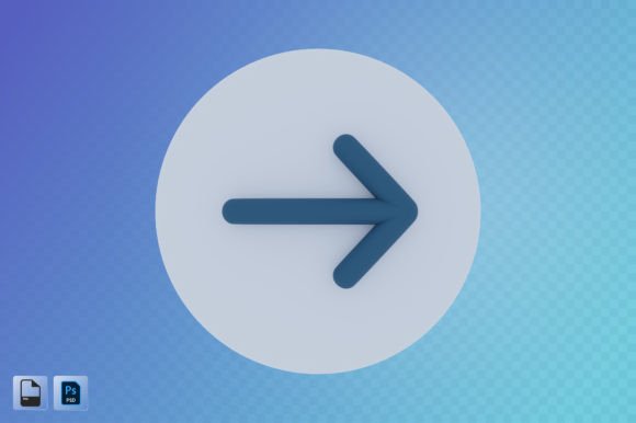 Right Arrow 3D Illustration for Creative Projects