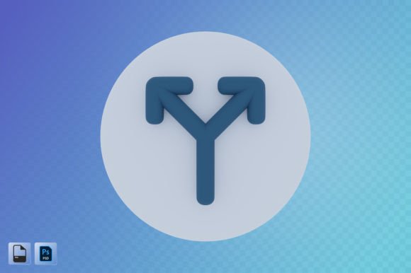 Road Intersection Arrow 3D Illustration: A Design Essential