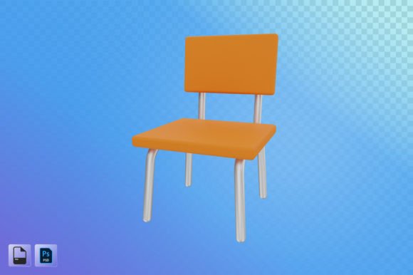 School Chair 3D Illustration for Modern Design Needs