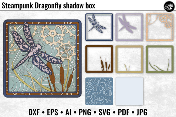 Steampunk Dragonfly and Cattails: A Fusion of Nature, Art, and Technology
