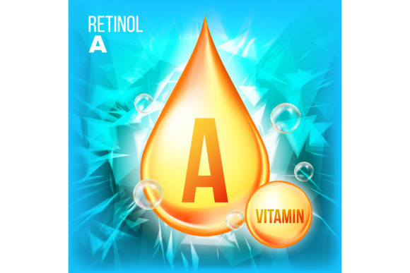 Vitamin A Retinol Vector. Vitamin Gold